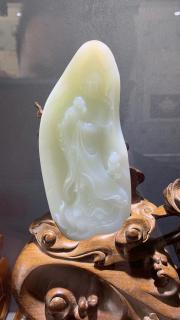和田玉籽料,家无玉不兴,人配玉显贵!羊脂白玉观音摆件,居家风水镇宅之