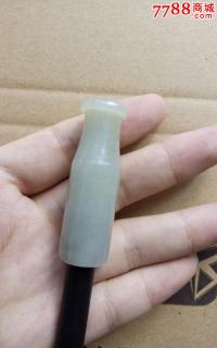 真品清代和田玉烟袋嘴和田��白玉烟嘴老烟嘴赠西天盛铜烟袋锅子